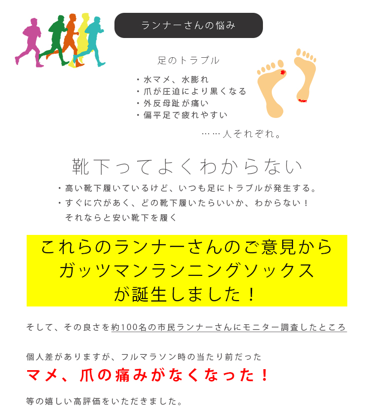 ガッツマンランニングソックス